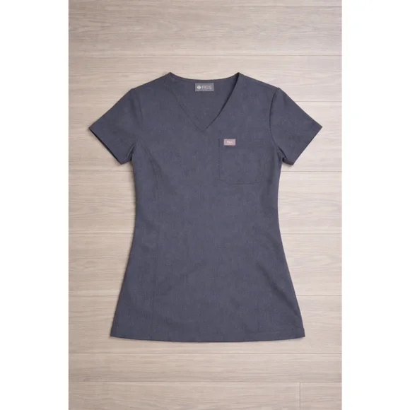 FIGS Scrub Set XXS Petite Graphite Gray Jogger Pants + V-Neck Top - Picture 3 of 9